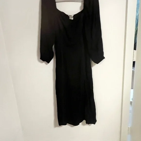 Aritzia Wilfred Le Bohème Troubadour square-neck puff-sleeve dress in black - Picture 9 of 9